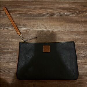 Dooney & Bourke Black and Tan Leather Toiletry Bag
